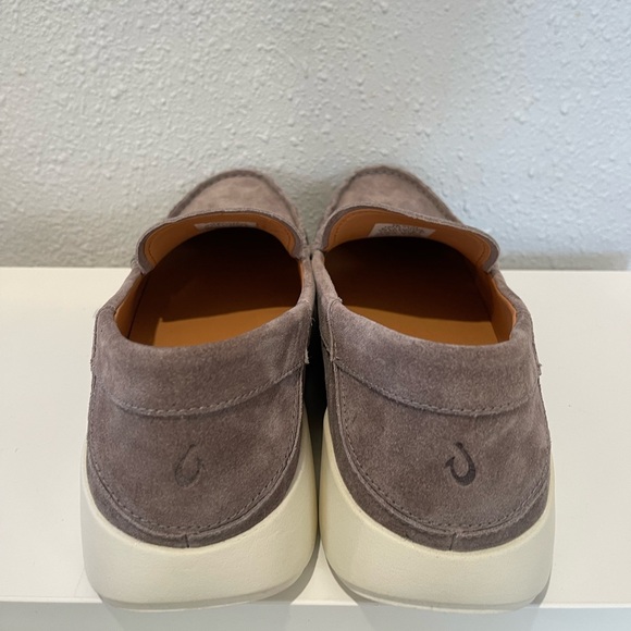 OluKai Puliki Moc Toe Loafers Charcoal Suede Slip On Shoes Men size 12M - Picture 2 of 4